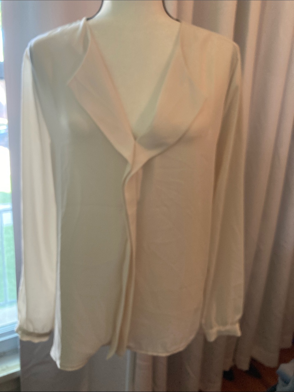Forever 21 Cream Top with Black Logo Tag